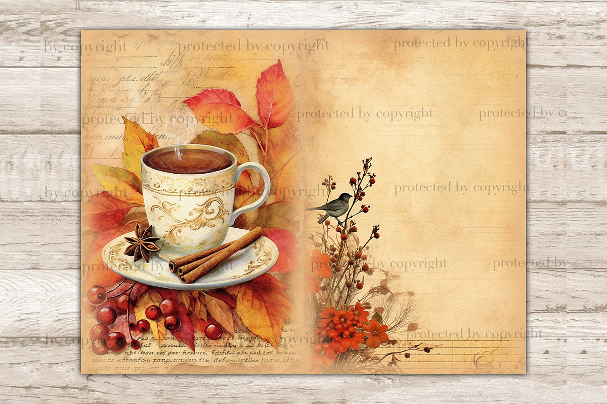 Autumn Junk Journal Pages, a Seasonal Illustration by GlamArtZhanna (Photo 7 of 9)