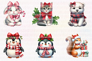 Cute Animal Christmas with Bow, an Illustration by CreationArt (Thumbnail 5 of 5)