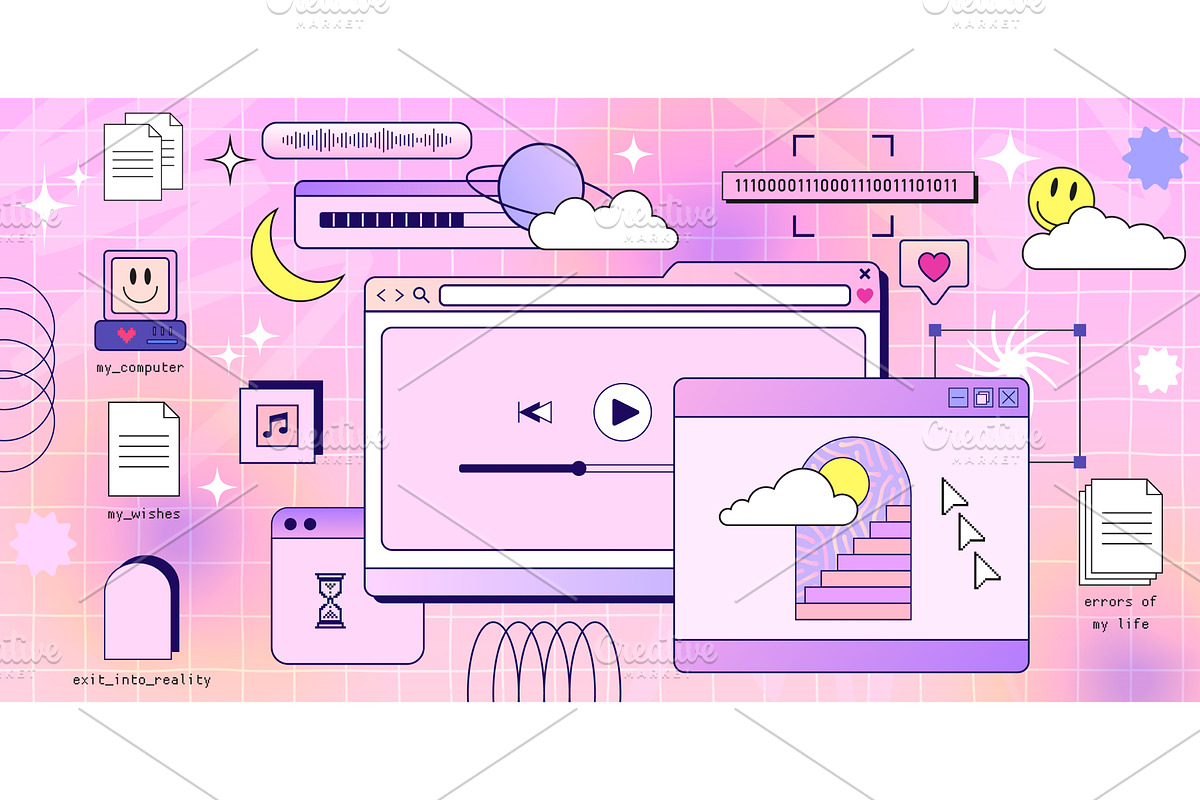 Retro browser computer window in 90s, a Texture Graphic by Simple Patterns