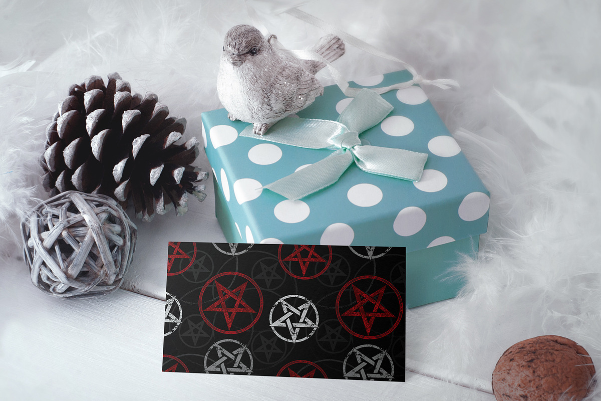 Pattern with inverted pentagram, a Pattern Graphic by blackmoon9 (Photo 3 of 3)