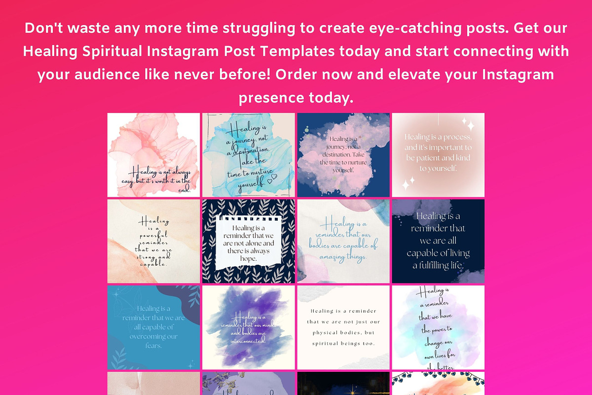 Spiritual Healing Social Media Posts, a Social Media Template by Chantelle T Illustrations (Photo 2 of 7)