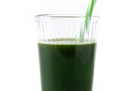Kale, avocado and apples smoothie isolated on white background, a Food & Drink Photo by etorres69