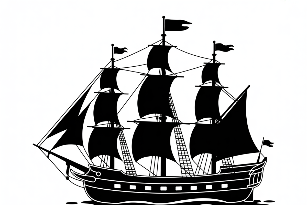 Sailing Ship Silhouette Vector, an Illustration by Amazin_art (Photo 3 of 9)
