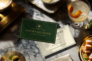 Cocktail Bar Business Card Mockup