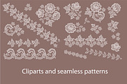 Lace seamless ribbons, cliparts., a Pattern Graphic by Ajuga (Thumbnail 4 of 7)