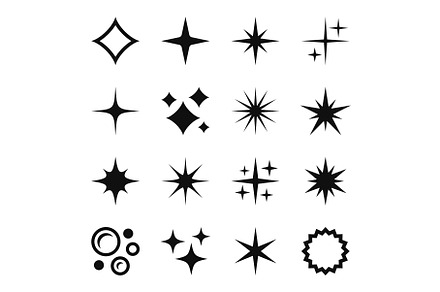 Sparkling Star Icons Set. Twinkling, an Object Illustration by in8finity