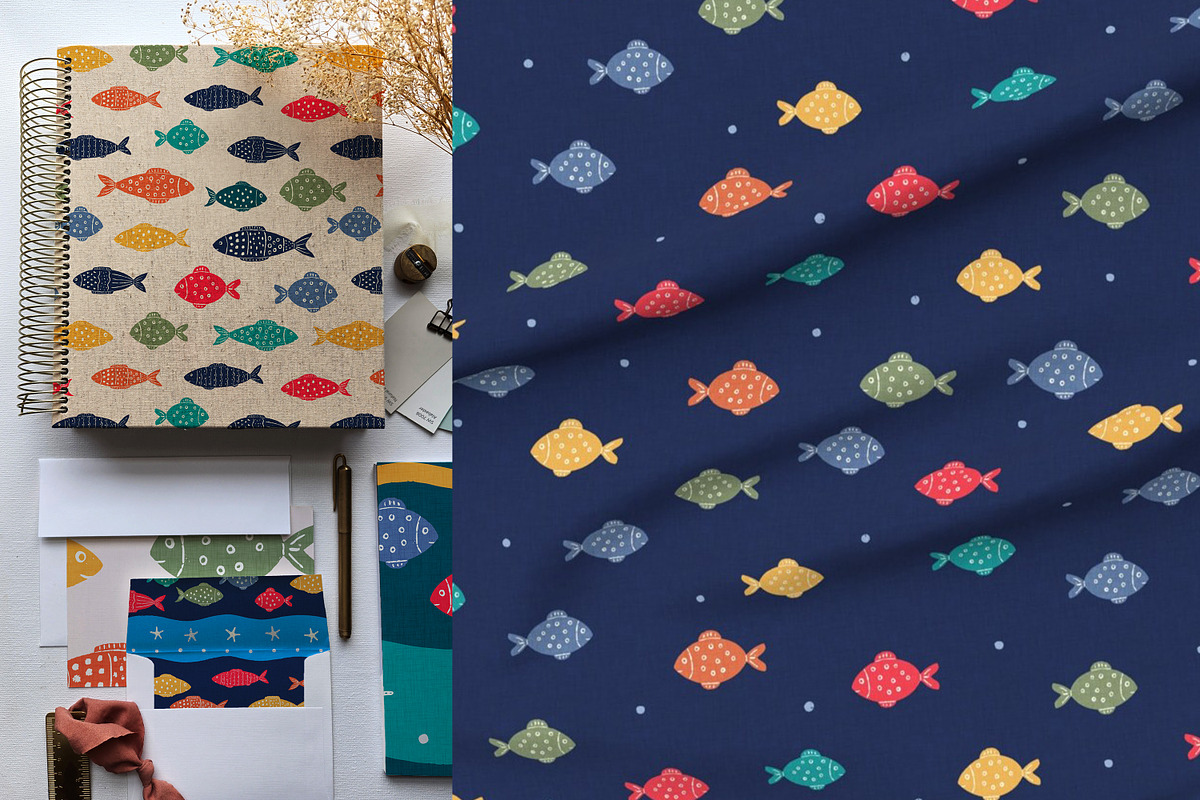 Nautical Fish Playful Collection, a Pattern Graphic by Naty Art (Photo 5 of 12)