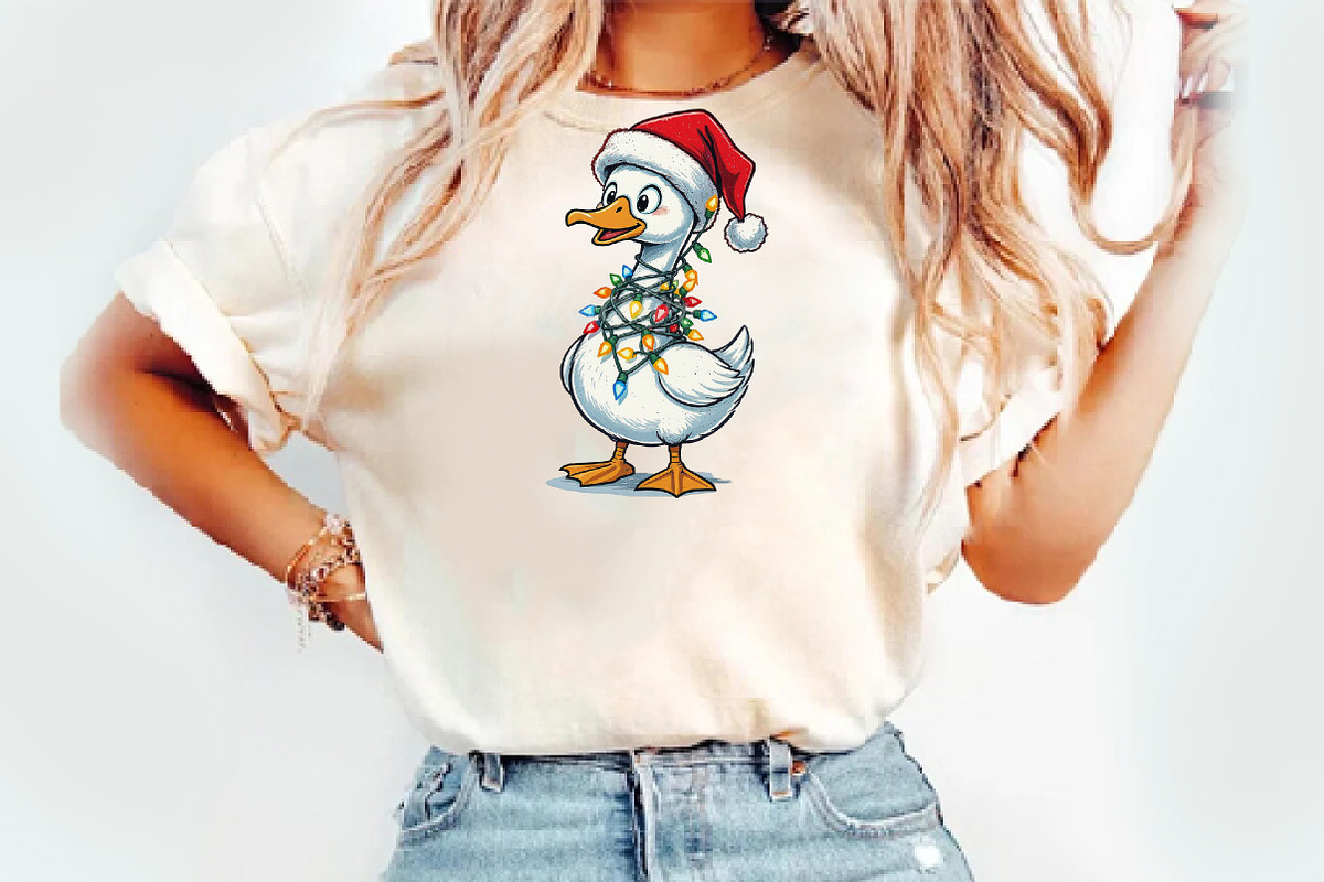 Funny Goose Christmas Png, an Illustration by Watercolor design (Photo 2 of 3)