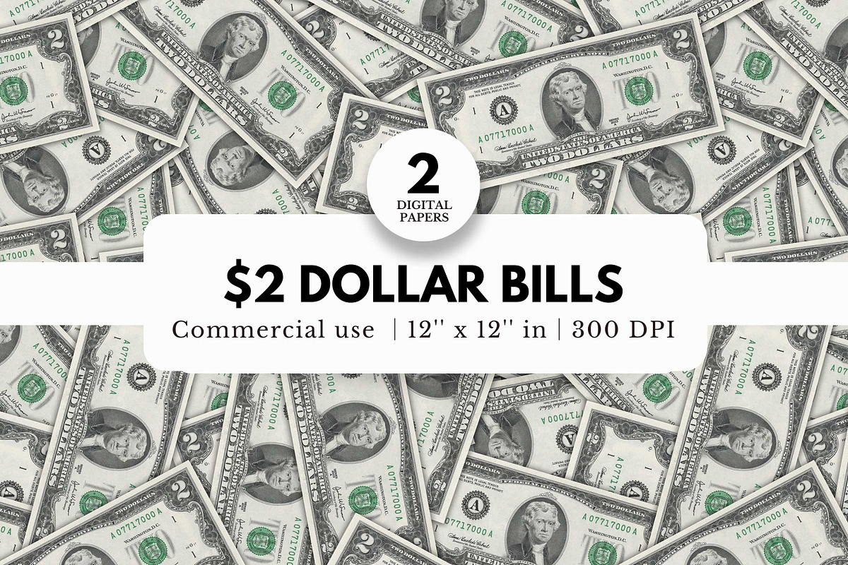Two Dollar Digital Papers, Tileable, a Pattern Graphic by NorthWindPixels (Photo 1 of 4)