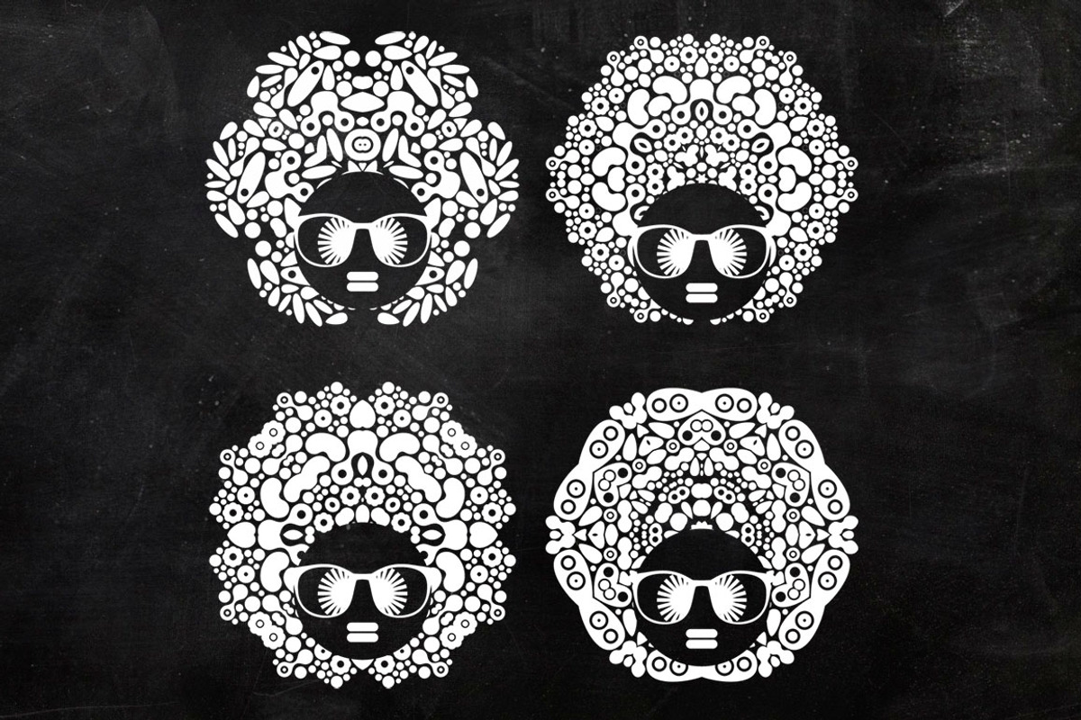 Monochrome female afro faces, a Person Illustration by eka panova (Photo 3 of 5)