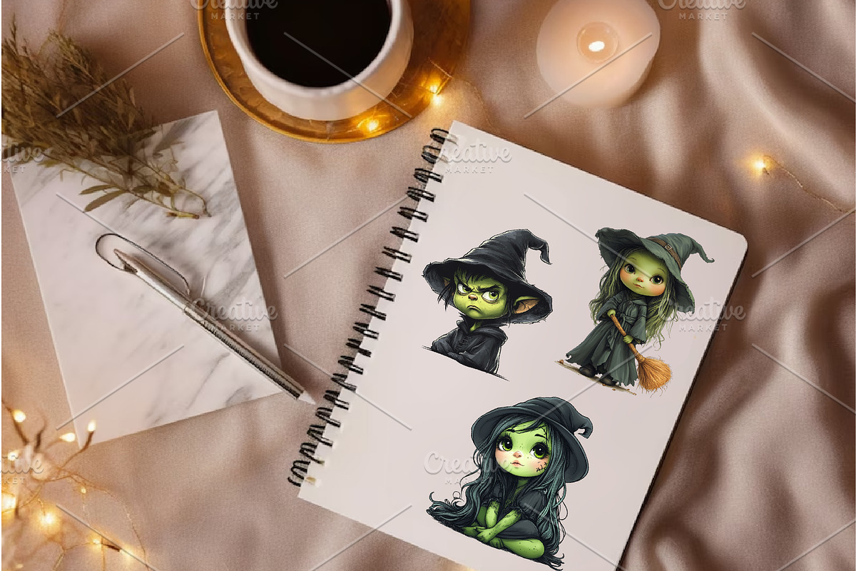 Cute Halloween Witch. TShirt Sticker, an Animal Illustration by KENO Mascots (Photo 8 of 10)