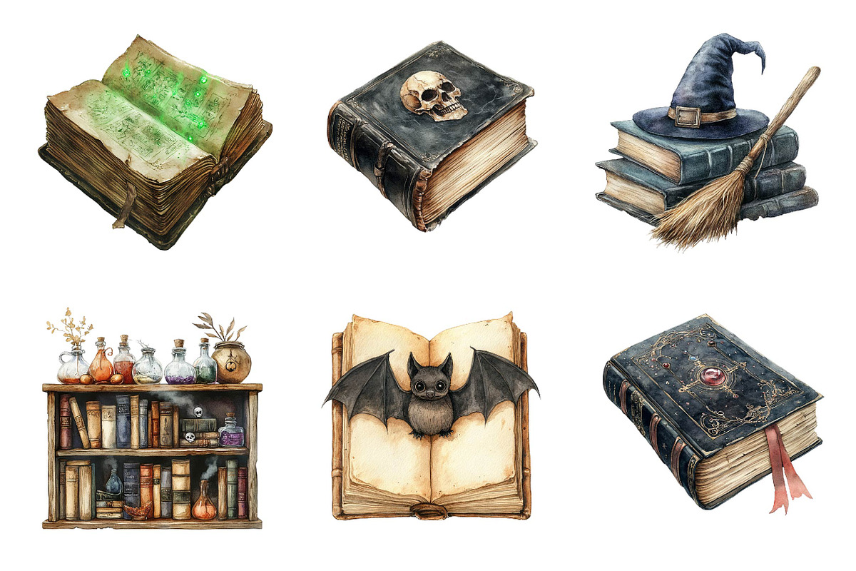 Books & Halloween Clipart, an Illustration by Dream Creation (Photo 3 of 6)