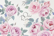 Chic Roses.  Watercolor collection, a Graphic by oKOLOstyle (Thumbnail 1 of 8)