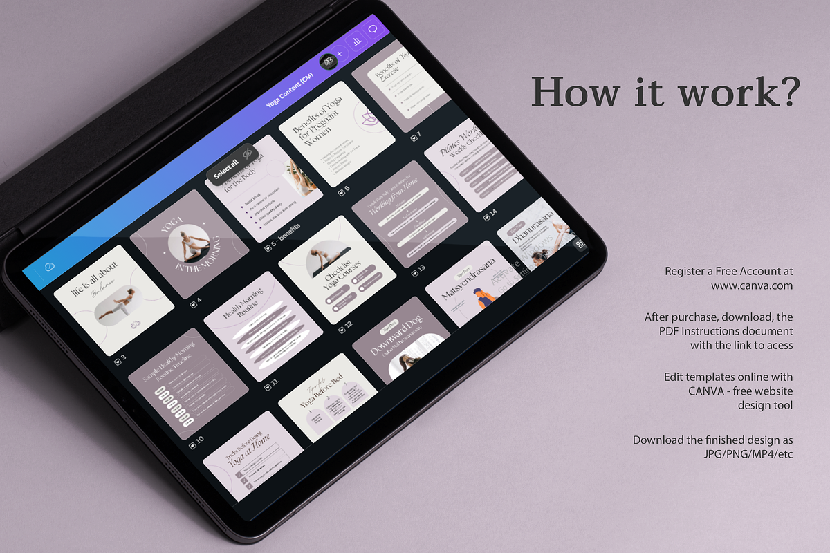 Yoga Content Canva Template, a Social Media Template by Azruca (Photo 10 of 10)