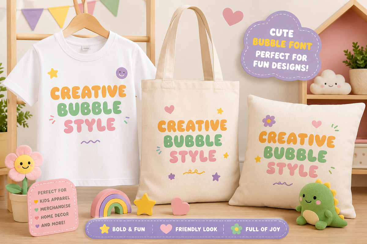 Rocket Bubble - Cute Font, a Sans Serif Font by Limited.studio (Photo 3 of 5)