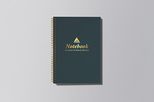 A4 Spiral Notebook Mockup