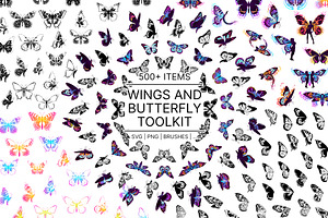 Wings & Butterfly(SVG, PNG Brushes)