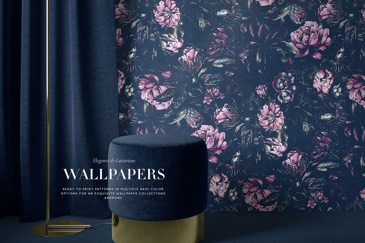 Sombre, Hand painted Watercolours!, a Pattern Graphic by Pink Linen (Photo 9 of 11)