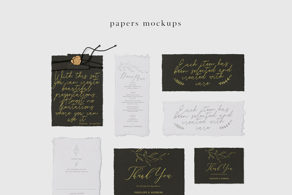 Papers&Envelopes - mockup set, a Product Mockup by Creatoom (Photo 15 of 29)