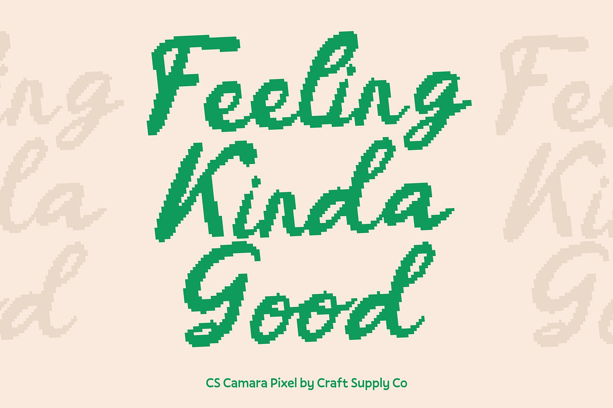 CS Camara Pixel, a Script Font by Craft Supply Co. (Photo 6 of 8)