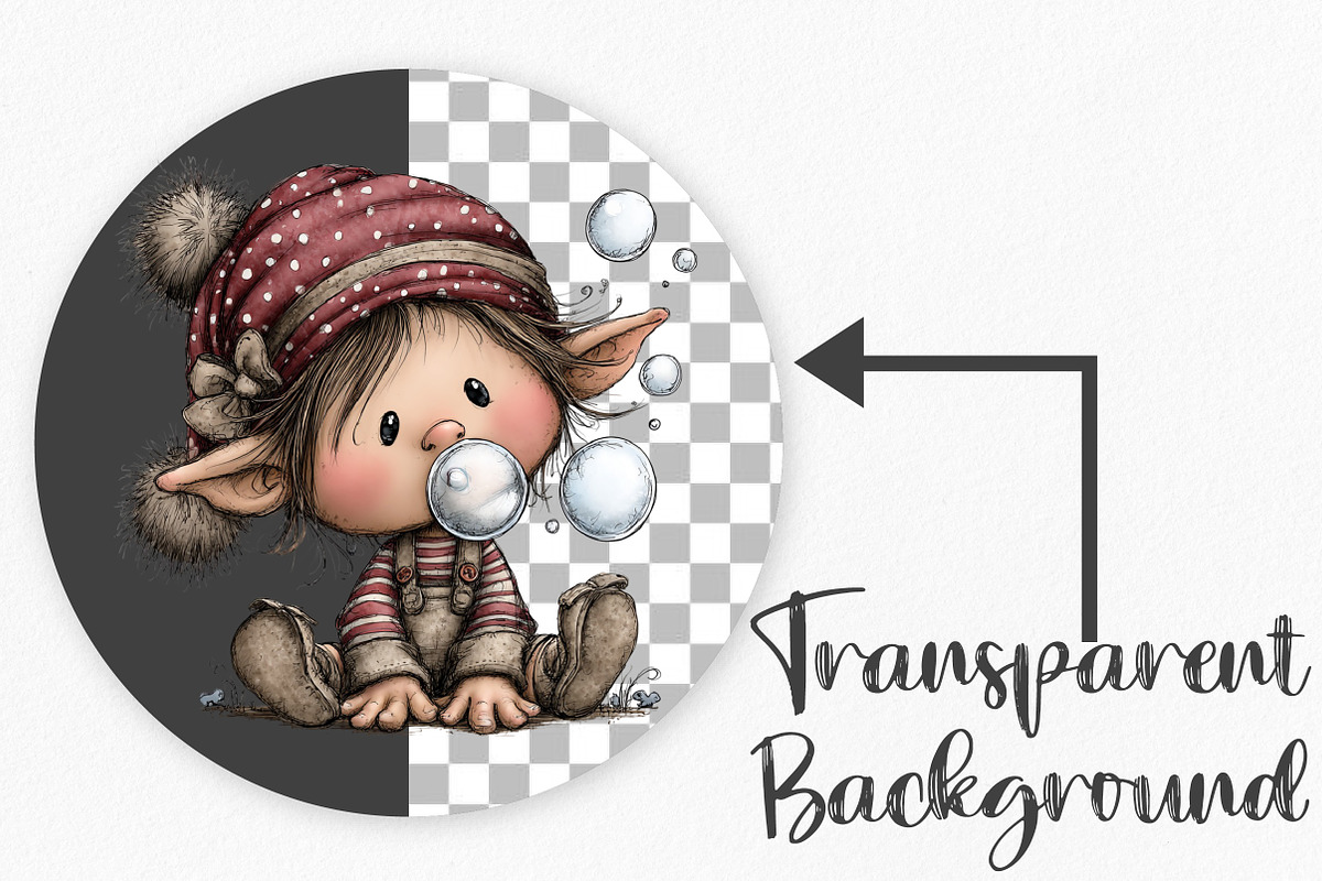 Watercolor Whimsical Elf Clipart, an Illustration by Canvas Craft (Photo 2 of 7)