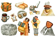 Watercolor christmas cosy winter set, a Background Graphic by Fresh art by Larysa (Thumbnail 2 of 6)