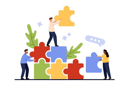 Team building, business, a Person Illustration by Flashvector