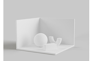 Isometric White Room Of Art Gallery