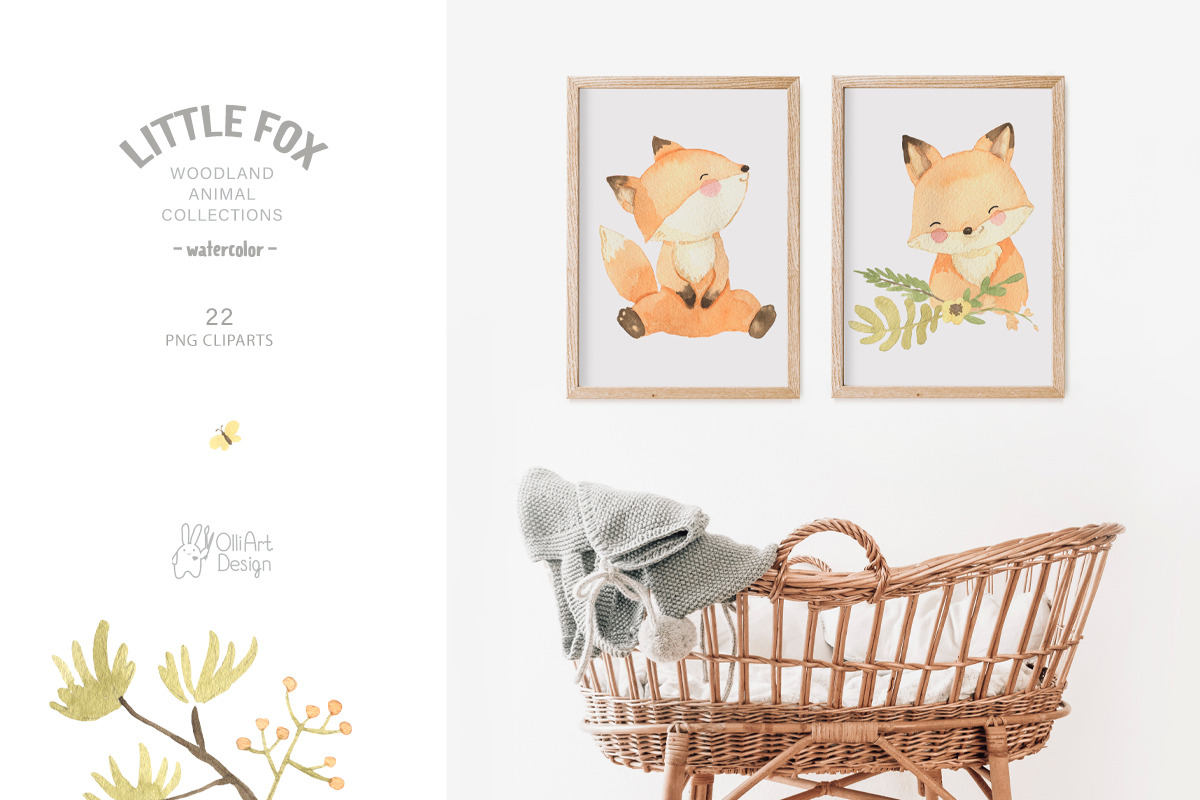 FOX watercolor clipart. Woodland, an Animal Illustration by OlliArtDesign (Photo 5 of 6)