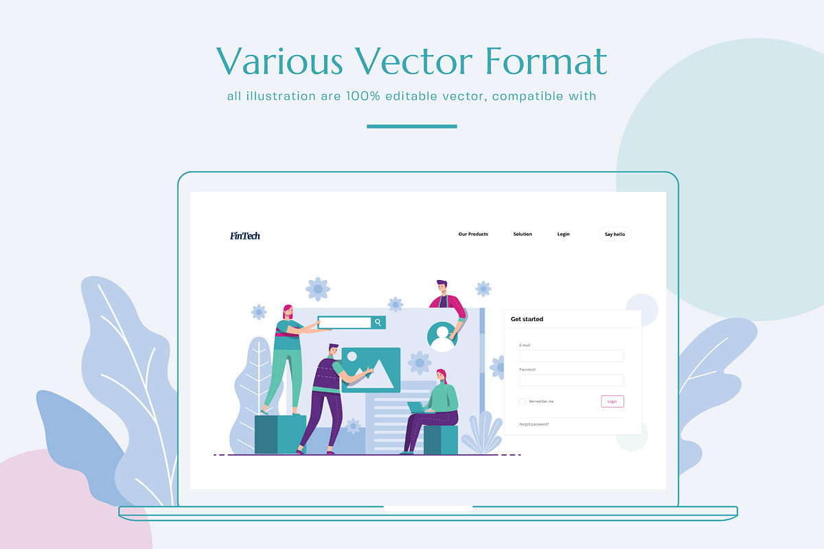 Fintech Unique Illustration Team, a Templates & Theme by Portocraft (Photo 3 of 6)