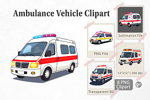 Ambulance Vehicle Clipart, a Graphic by Artnoy
