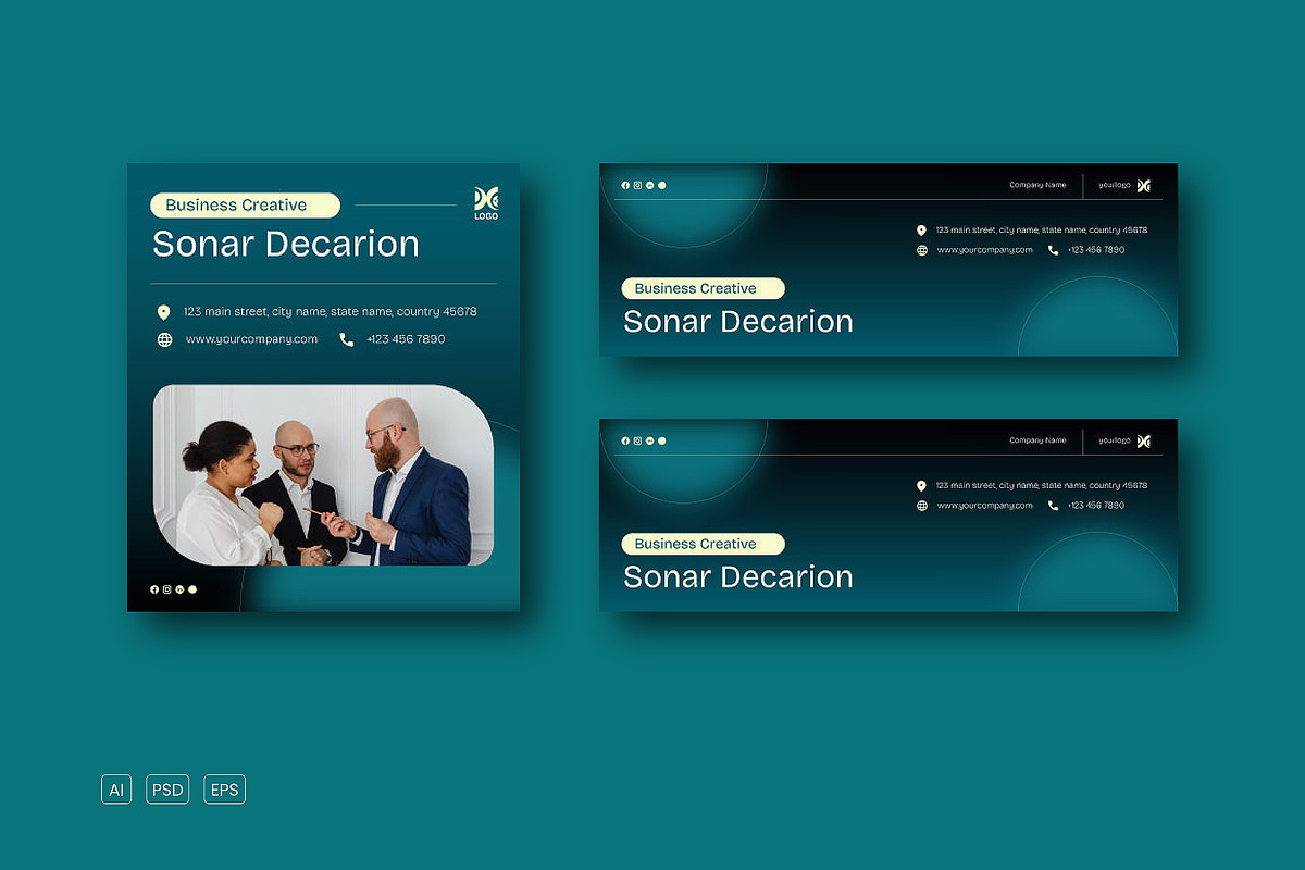 Green Gradient Email Signature, an UI Kit Template by Siska Arista (Photo 2 of 2)