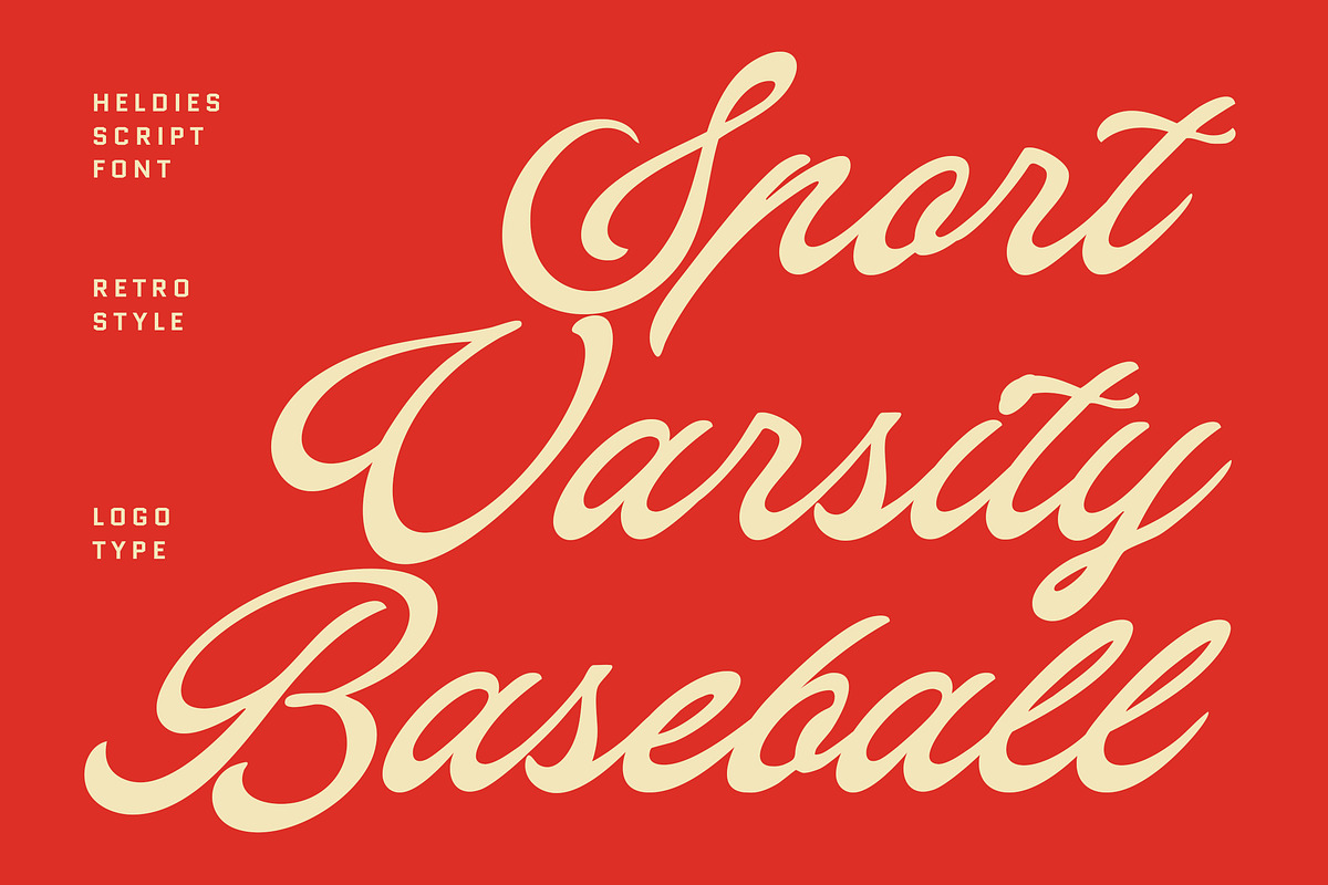 Heldies – Retro Vintage Script Font, a Script Font by Blankids Studio (Photo 2 of 12)