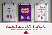 Cute Valentine Wall Art Prints, a Decorative Illustration by Decor Lines (Thumbnail 1 of 5)
