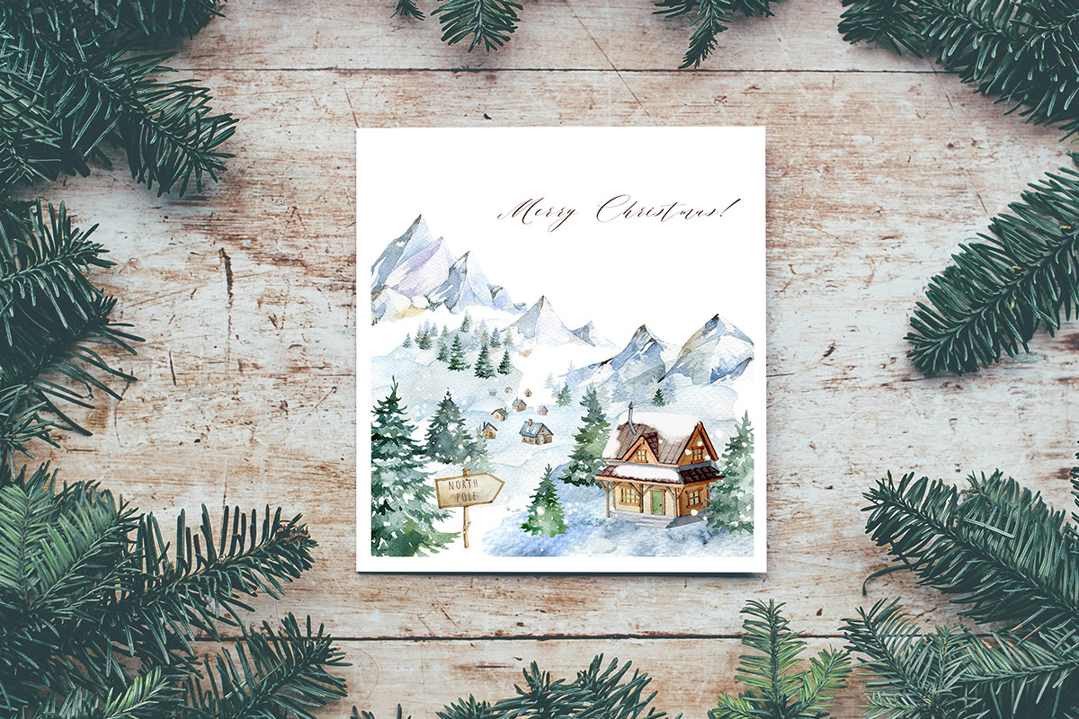 Winter woodland Clipart, Evergreen, an Illustration by SimpleWishesArt (Photo 3 of 3)