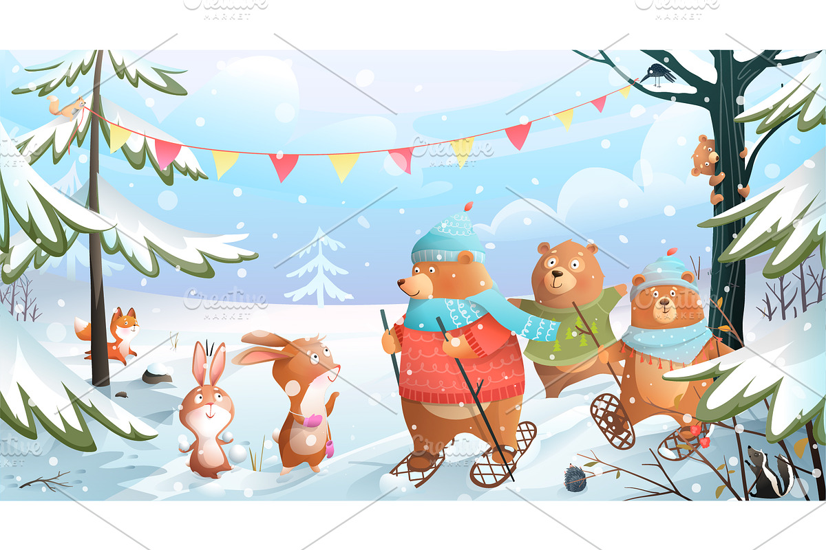 Winter Joy - Animals in Forest, an Animal Illustration by Popmarleo Shop (Photo 5 of 13)