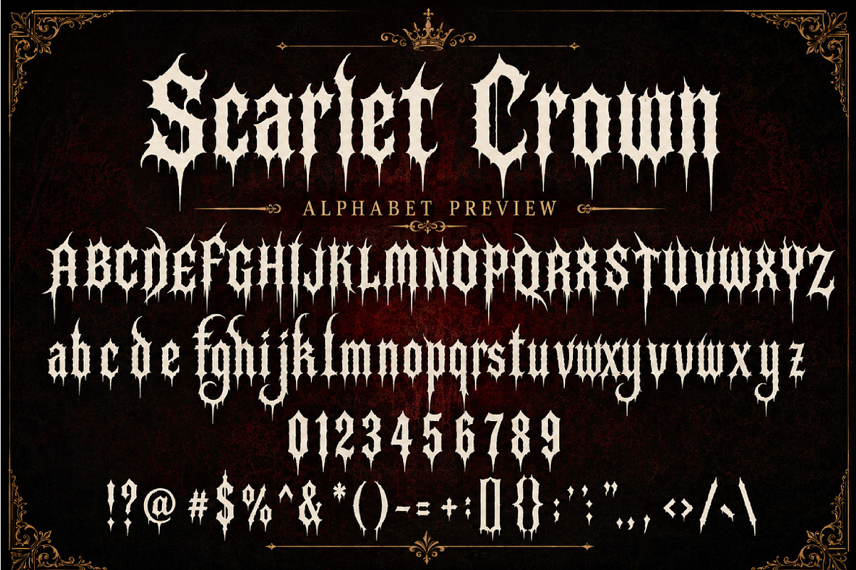 Scarlet Crown, a Blackletter Font by Wow Magic