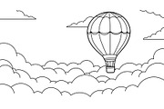 Hot Air Balloon Cloud Line Art bundl, an Illustration by Designer_Momina (Thumbnail 50 of 51)