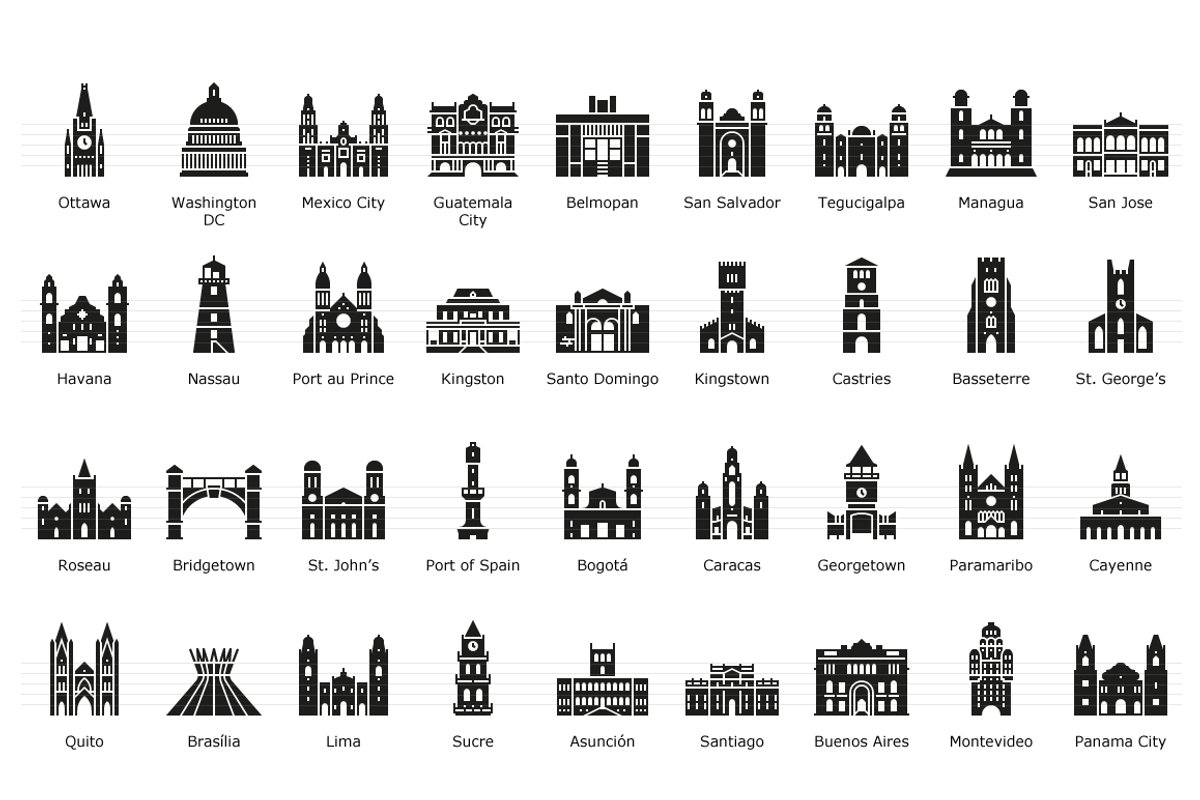 American Capitals - Landmark Icons, an Outline Icon by Jozsef Balazs-Hegedus (Photo 3 of 6)