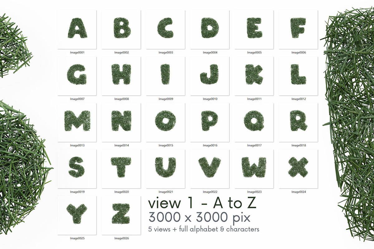 Grass Bold - 3D Lettering, an Object Graphic by MIIM