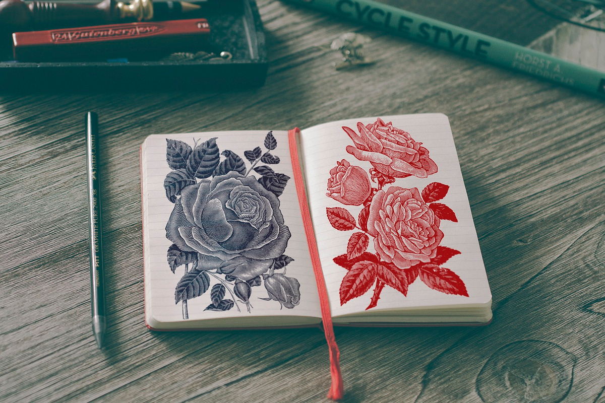 70 Vintage Rose Illustrations, an Illustration by Brigantine Designs (Photo 3 of 7)