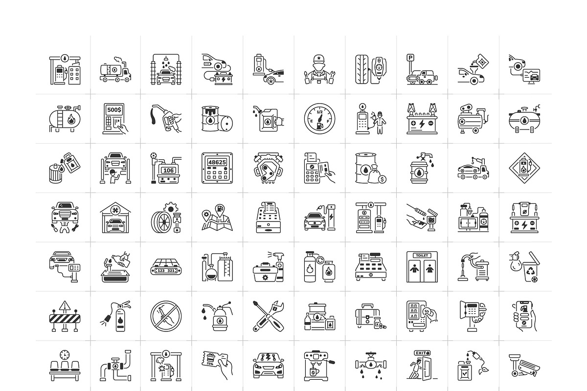Gas Station Icon Collection, an Outline Icon by Prosymbols (Photo 5 of 5)