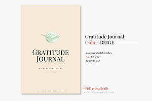 Gratitude Journal -(BEIGE Printable)