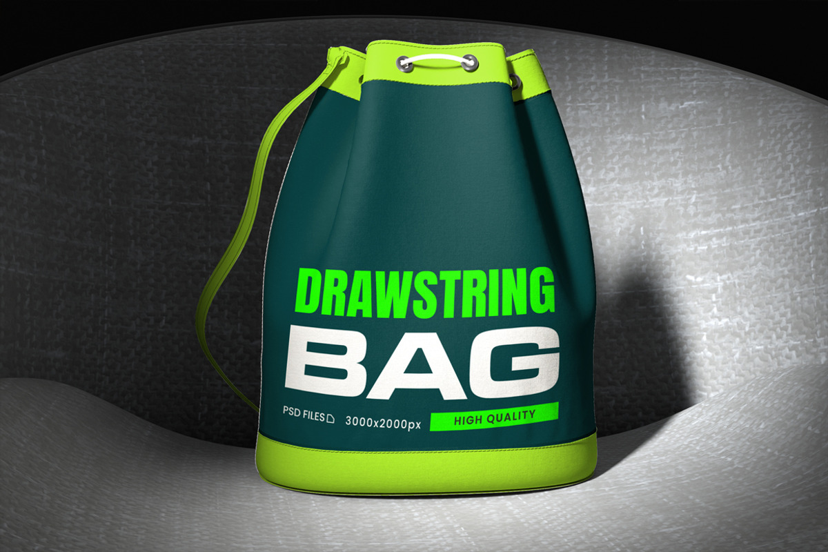 Drawstring Bag Mockup, a Mockup by Mockupnine (Photo 2 of 5)