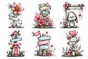 Whimsical Spring Singpost Clipart, an Illustration by Daily.Designs (Thumbnail 8 of 8)