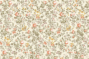 Vintage Floral Coral Mustard Cream, a Pattern Graphic by Mieken Petra Designs (Thumbnail 4 of 4)
