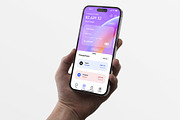 iPhone 14 Pro in Hand Mockup, a Product Mockup by Asylab (Thumbnail 1 of 5)