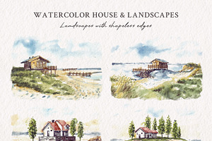 Watercolor House & Landscapes