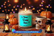 Fall soy candle mockup, a Cups & Container Mockup by Rami's Mockups (Thumbnail 1 of 3)