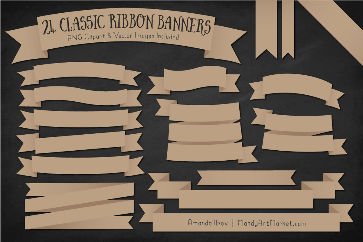 Champagne Ribbon Banner Clipart, an Illustration by Amanda Ilkov (Photo 2 of 4)